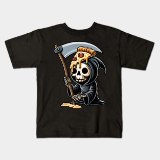 Grim Reaper  with Pizza, Funny Pizza lover Kids T-Shirt